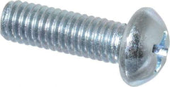 Value Collection - #10-32 UNF, 5/8" Length Under Head Phillips Drive Machine Screw - Round Head, Grade 2 Steel, Zinc-Plated Finish, Without Washer - Eagle Tool & Supply