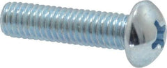 Value Collection - #10-32 UNF, 3/4" Length Under Head Phillips Drive Machine Screw - Round Head, Grade 2 Steel, Zinc-Plated Finish, Without Washer - Eagle Tool & Supply