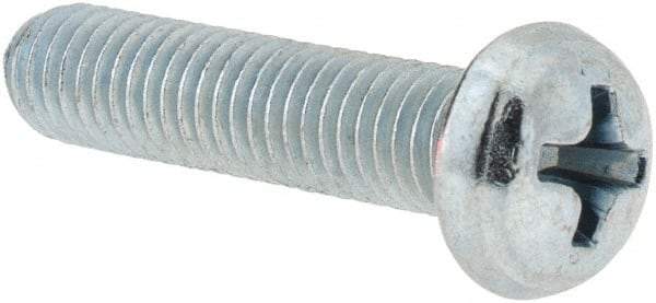 Value Collection - #10-32 UNF, 7/8" Length Under Head Phillips Drive Machine Screw - Round Head, Grade 2 Steel, Zinc-Plated Finish, Without Washer - Eagle Tool & Supply