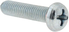 Value Collection - #10-32 UNF, 7/8" Length Under Head Phillips Drive Machine Screw - Round Head, Grade 2 Steel, Zinc-Plated Finish, Without Washer - Eagle Tool & Supply
