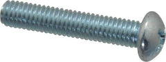 Value Collection - #10-32 UNF, 1" Length Under Head Phillips Drive Machine Screw - Round Head, Grade 2 Steel, Zinc-Plated Finish, Without Washer - Eagle Tool & Supply