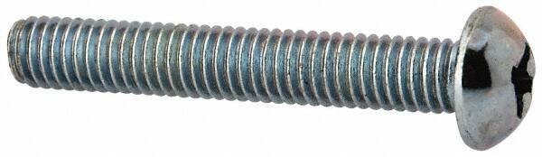 Value Collection - #10-32 UNF, 1-1/4" Length Under Head Phillips Drive Machine Screw - Round Head, Grade 2 Steel, Zinc-Plated Finish, Without Washer - Eagle Tool & Supply