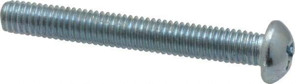 Value Collection - #10-32 UNF, 1-1/2" Length Under Head Phillips Drive Machine Screw - Round Head, Grade 2 Steel, Zinc-Plated Finish, Without Washer - Eagle Tool & Supply