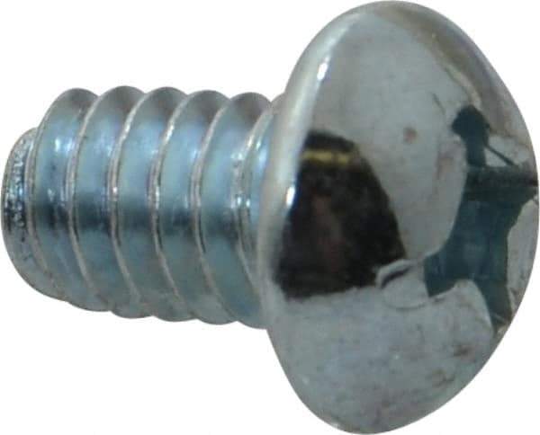 Value Collection - 1/4-20 UNC, 3/8" Length Under Head Phillips Drive Machine Screw - Round Head, Grade 2 Steel, Zinc-Plated Finish, Without Washer - Eagle Tool & Supply