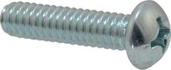 Value Collection - 1/4-20 UNC, 1" Length Under Head Phillips Drive Machine Screw - Round Head, Grade 2 Steel, Zinc-Plated Finish, Without Washer - Eagle Tool & Supply