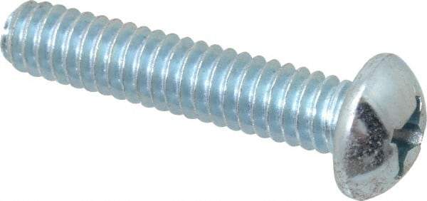 Value Collection - 1/4-20 UNC, 1-1/4" Length Under Head Phillips Drive Machine Screw - Round Head, Grade 2 Steel, Zinc-Plated Finish, Without Washer - Eagle Tool & Supply