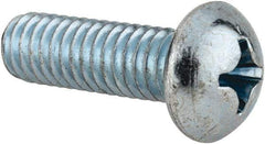 Value Collection - 5/16-18 UNC, 1" Length Under Head Phillips Drive Machine Screw - Round Head, Grade 2 Steel, Zinc-Plated Finish, Without Washer - Eagle Tool & Supply