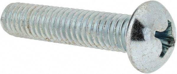 Value Collection - 5/16-18 UNC, 1-1/2" Length Under Head Phillips Drive Machine Screw - Round Head, Grade 2 Steel, Zinc-Plated Finish, Without Washer - Eagle Tool & Supply