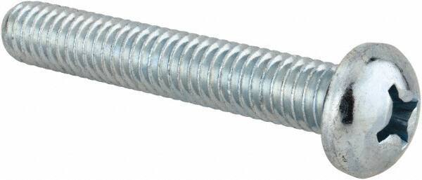 Value Collection - 5/16-18 UNC, 2" Length Under Head Phillips Drive Machine Screw - Round Head, Grade 2 Steel, Zinc-Plated Finish, Without Washer - Eagle Tool & Supply