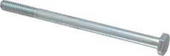 Made in USA - 1/4-20 UNC, 3-3/4" Length Under Head Hex Head Cap Screw - Partially Threaded, Grade 5 Steel, Zinc-Plated Finish, 7/16" Hex - Eagle Tool & Supply