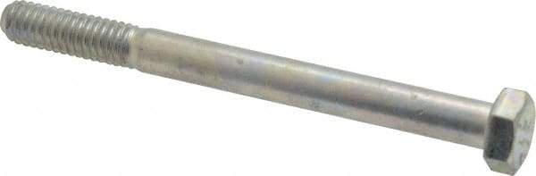 Made in USA - 5/16-18 UNC, 3-1/2" Length Under Head Hex Head Cap Screw - Partially Threaded, Grade 5 Steel, Zinc-Plated Finish, 1/2" Hex - Eagle Tool & Supply