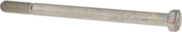 Made in USA - 3/8-16 UNC, 5-1/2" Length Under Head Hex Head Cap Screw - Partially Threaded, Grade 5 Steel, Zinc-Plated Finish, 9/16" Hex - Eagle Tool & Supply