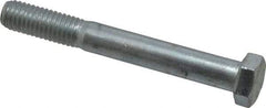 Made in USA - 1/2-13 UNC, 4" Length Under Head Hex Head Cap Screw - Partially Threaded, Grade 5 Steel, Zinc-Plated Finish, 3/4" Hex - Eagle Tool & Supply