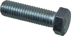 Made in USA - 9/16-12 UNC, 2" Length Under Head Hex Head Cap Screw - Fully Threaded, Grade 5 Steel, Zinc-Plated Finish, 13/16" Hex - Eagle Tool & Supply