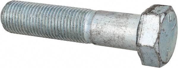 Made in USA - 1/2-20 UNF, 2-1/4" Length Under Head Hex Head Cap Screw - Partially Threaded, Grade 5 Steel, Zinc-Plated Finish, 3/4" Hex - Eagle Tool & Supply