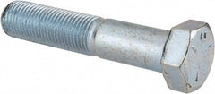 Made in USA - 1/2-20 UNF, 2-1/2" Length Under Head Hex Head Cap Screw - Partially Threaded, Grade 5 Steel, Zinc-Plated Finish, 3/4" Hex - Eagle Tool & Supply