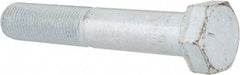 Made in USA - 1/2-20 UNF, 3" Length Under Head Hex Head Cap Screw - Partially Threaded, Grade 5 Steel, Zinc-Plated Finish, 3/4" Hex - Eagle Tool & Supply
