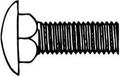 Value Collection - 1/2-13 UNC 4" Length Under Head, Standard Square Neck, Carriage Bolt - 1006-1050 Steel, Galvanized Zinc-Plated Finish - Eagle Tool & Supply
