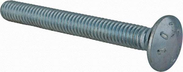 Value Collection - 5/16-18 UNC 2-3/4" Length Under Head, Standard Square Neck, Carriage Bolt - Grade 2 Steel, Zinc-Plated Finish - Eagle Tool & Supply