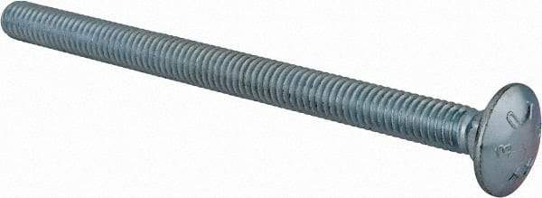 Value Collection - 5/16-18 UNC 4-1/2" Length Under Head, Standard Square Neck, Carriage Bolt - Grade 2 Steel, Zinc-Plated Finish - Eagle Tool & Supply