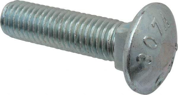 Value Collection - 1/2-13 UNC 2" Length Under Head, Standard Square Neck, Carriage Bolt - Grade 2 Steel, Zinc-Plated Finish - Eagle Tool & Supply