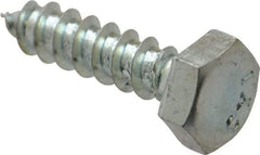 Value Collection - 1/4" Screw, 1" Length Under Head, Steel, Hex Head Lag Screw - Zinc Plated, Grade 2 - Eagle Tool & Supply