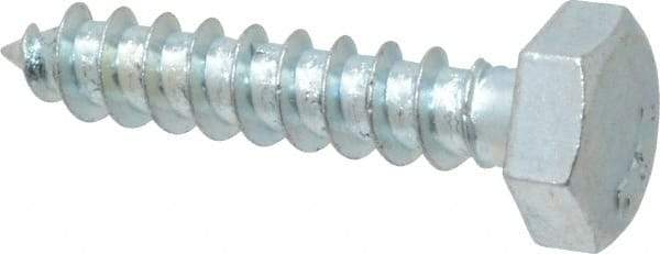 Value Collection - 1/4" Screw, 1-1/4" Length Under Head, Steel, Hex Head Lag Screw - Zinc Plated, Grade 2 - Eagle Tool & Supply