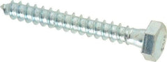 Value Collection - 1/4" Screw, 2" Length Under Head, Steel, Hex Head Lag Screw - Zinc Plated, Grade 2 - Eagle Tool & Supply