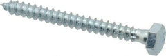 Value Collection - 1/4" Screw, 2-1/2" Length Under Head, Steel, Hex Head Lag Screw - Zinc Plated, Grade 2 - Eagle Tool & Supply