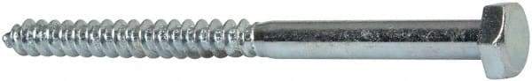 Value Collection - 1/4" Screw, 3-1/2" Length Under Head, Steel, Hex Head Lag Screw - Zinc Plated, Grade 2 - Eagle Tool & Supply