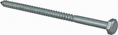 Value Collection - 1/4" Screw, 4-1/2" Length Under Head, Steel, Hex Head Lag Screw - Zinc Plated, Grade 2 - Eagle Tool & Supply