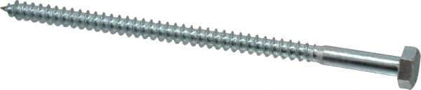 Value Collection - 1/4" Screw, 5" Length Under Head, Steel, Hex Head Lag Screw - Zinc Plated, Grade 2 - Eagle Tool & Supply