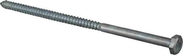 Value Collection - 1/4" Screw, 6" Length Under Head, Steel, Hex Head Lag Screw - Zinc Plated, Grade 2 - Eagle Tool & Supply