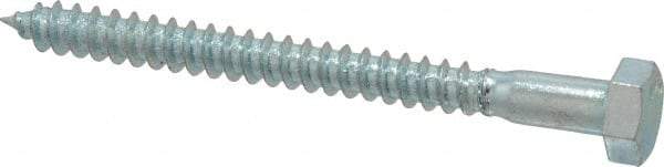 Value Collection - 5/16" Screw, 3-1/2" Length Under Head, Steel, Hex Head Lag Screw - Zinc Plated, Grade 2 - Eagle Tool & Supply
