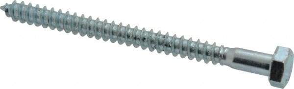 Value Collection - 5/16" Screw, 4" Length Under Head, Steel, Hex Head Lag Screw - Zinc Plated, Grade 2 - Eagle Tool & Supply