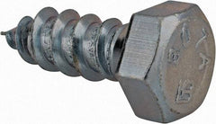 Value Collection - 3/8" Screw, 1" Length Under Head, Steel, Hex Head Lag Screw - Zinc Plated, Grade 2 - Eagle Tool & Supply