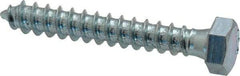 Value Collection - 3/8" Screw, 2-1/2" Length Under Head, Steel, Hex Head Lag Screw - Zinc Plated, Grade 2 - Eagle Tool & Supply