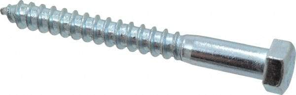 Value Collection - 3/8" Screw, 3-1/2" Length Under Head, Steel, Hex Head Lag Screw - Zinc Plated, Grade 2 - Eagle Tool & Supply
