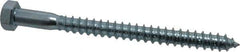 Value Collection - 3/8" Screw, 4-1/2" Length Under Head, Steel, Hex Head Lag Screw - Zinc Plated, Grade 2 - Eagle Tool & Supply