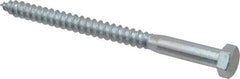 Value Collection - 3/8" Screw, 5" Length Under Head, Steel, Hex Head Lag Screw - Zinc Plated, Grade 2 - Eagle Tool & Supply
