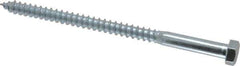Value Collection - 3/8" Screw, 6" Length Under Head, Steel, Hex Head Lag Screw - Zinc Plated, Grade 2 - Eagle Tool & Supply