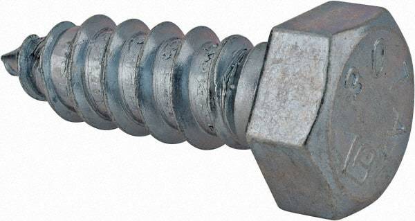 Value Collection - 1/2" Screw, 1-1/2" Length Under Head, Steel, Hex Head Lag Screw - Zinc Plated, Grade 2 - Eagle Tool & Supply