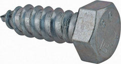Value Collection - 1/2" Screw, 1-1/2" Length Under Head, Steel, Hex Head Lag Screw - Zinc Plated, Grade 2 - Eagle Tool & Supply