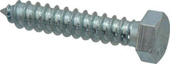Value Collection - 1/2" Screw, 2-1/2" Length Under Head, Steel, Hex Head Lag Screw - Zinc Plated, Grade 2 - Eagle Tool & Supply