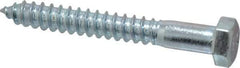 Value Collection - 1/2" Screw, 4" Length Under Head, Steel, Hex Head Lag Screw - Zinc Plated, Grade 2 - Eagle Tool & Supply
