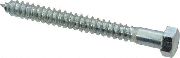 Value Collection - 1/2" Screw, 5" Length Under Head, Steel, Hex Head Lag Screw - Zinc Plated, Grade 2 - Eagle Tool & Supply
