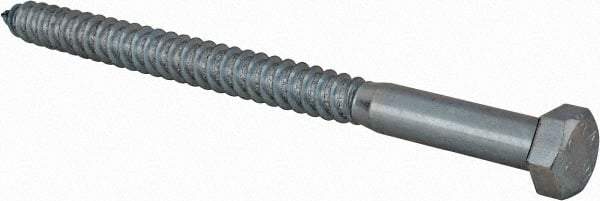 Value Collection - 1/2" Screw, 7" Length Under Head, Steel, Hex Head Lag Screw - Zinc Plated, Grade 2 - Eagle Tool & Supply