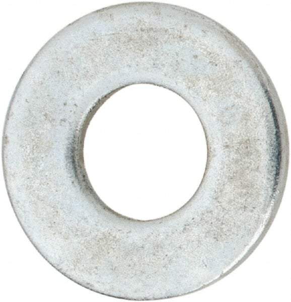 Value Collection - #10 Screw, Steel USS Flat Washer - 3/16" ID x 9/16" OD, 0.0469" Thick, Zinc-Plated Finish - Eagle Tool & Supply