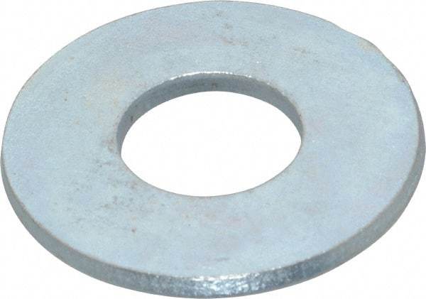 Value Collection - 1" Screw, Steel USS Flat Washer - 1-1/16" ID x 2-1/2" OD, 0.1719" Thick, Zinc-Plated Finish - Eagle Tool & Supply