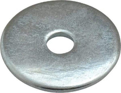 Value Collection - #10 Screw, Steel Fender Flat Washer - 3/16" ID x 1" OD, 0.047" Thick, Zinc-Plated Finish - Eagle Tool & Supply
